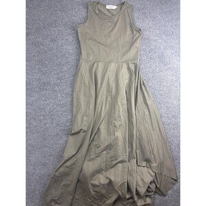 Ivan Grundahl Dress Womens Small Green Sleeveless Maxi Asym Hem Fit & Flare
